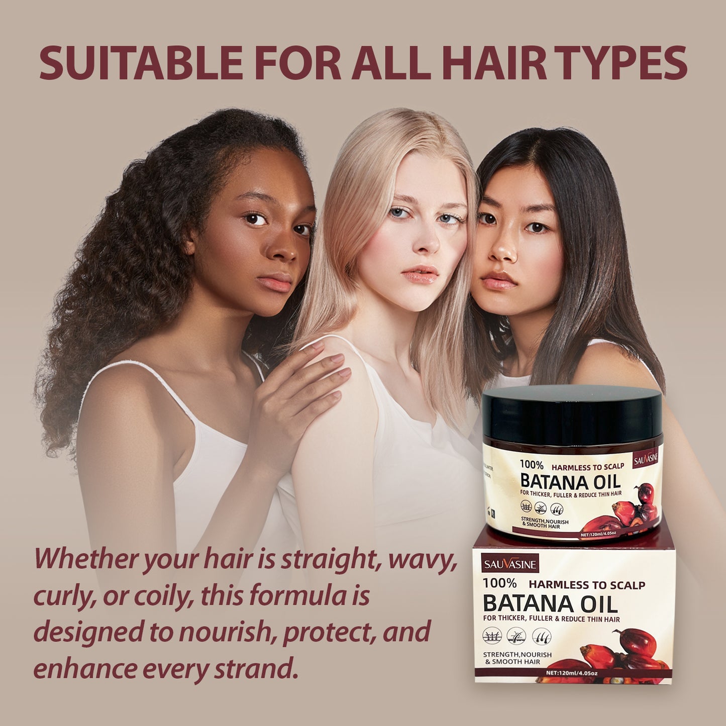 100% Pure Batana Oil Cream – Soft & Smooth Hair Moisturizer for Dry, Damaged Hair and Scalp