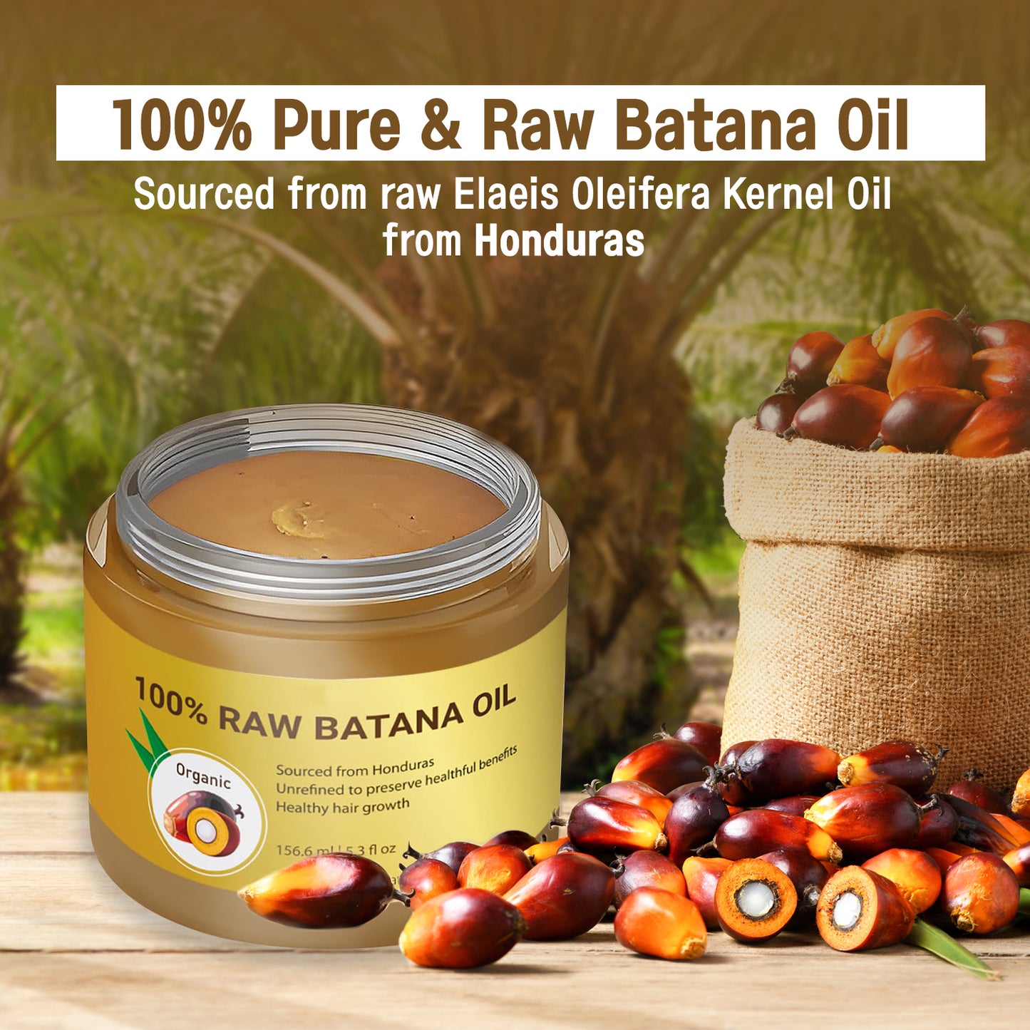 100% Raw Batana Oil by Dr. Sebi for Hair Growth 5.3oz