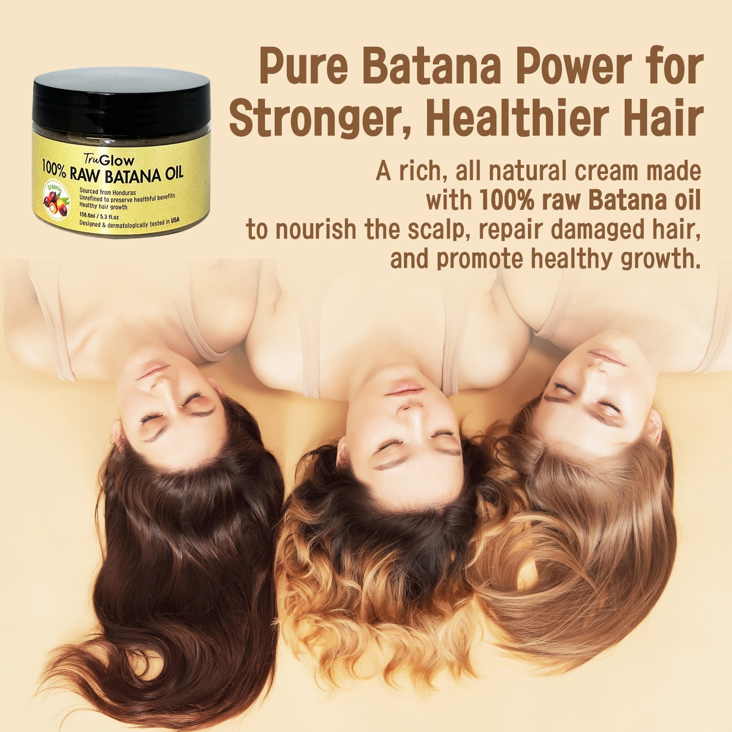 TruGlow 100% Raw Batana Oil - Pure Unrefined Hair & Scalp Treatment for Growth, Repair & Moisture