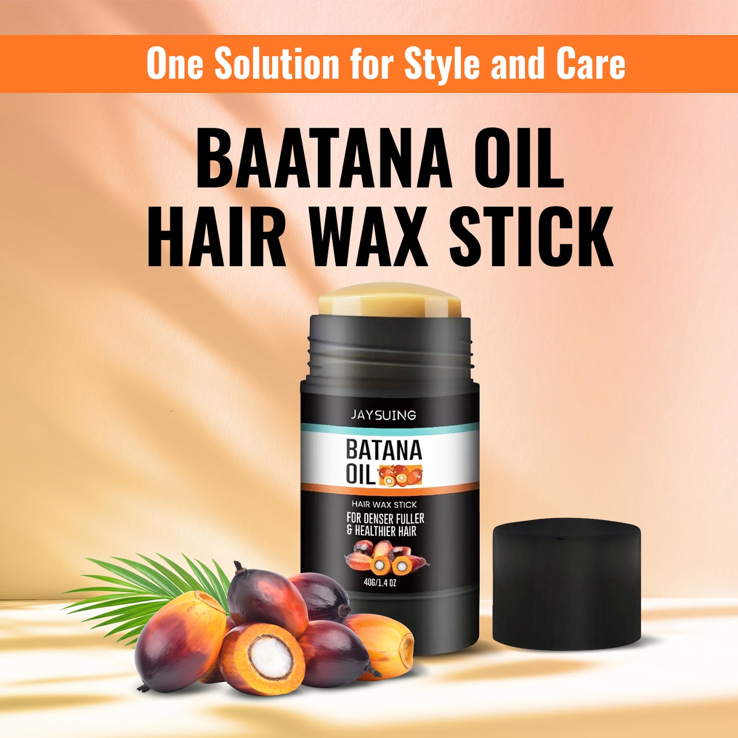 Batana Oil Hair Wax Stick – Nourishing Slick Stick for Edges & Frizz, Strong Hold, 1.4oz