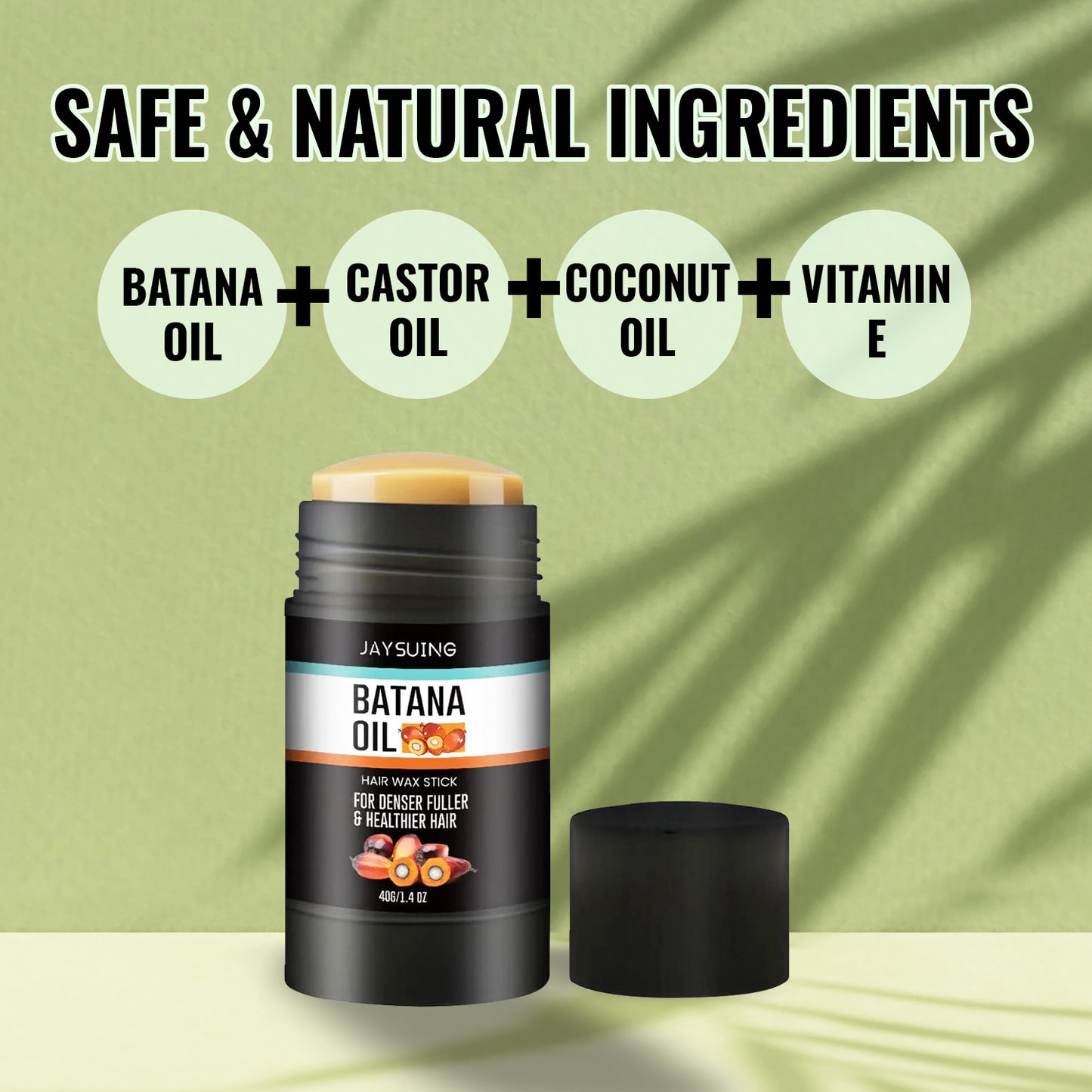 Batana Oil Hair Wax Stick – Nourishing Slick Stick for Edges & Frizz, Strong Hold, 1.4oz