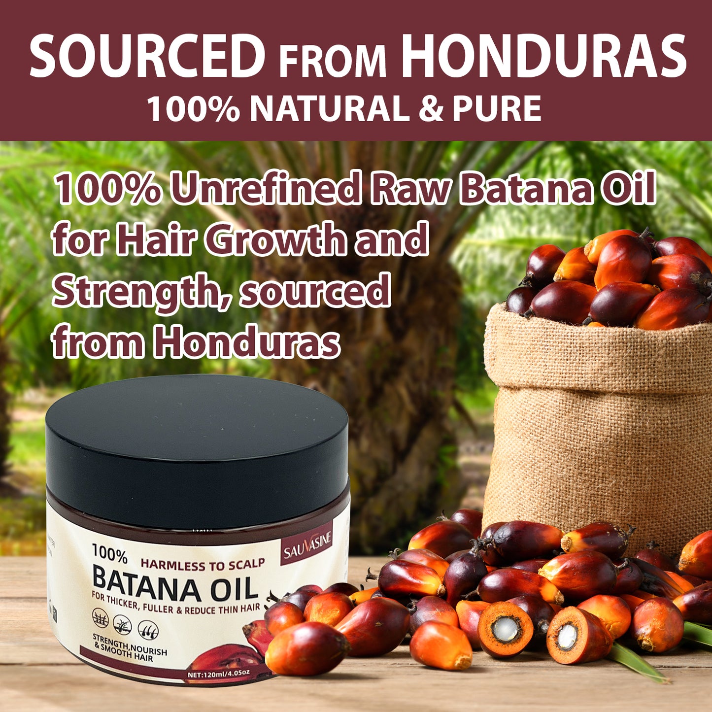 100% Pure Batana Oil Cream – Soft & Smooth Hair Moisturizer for Dry, Damaged Hair and Scalp