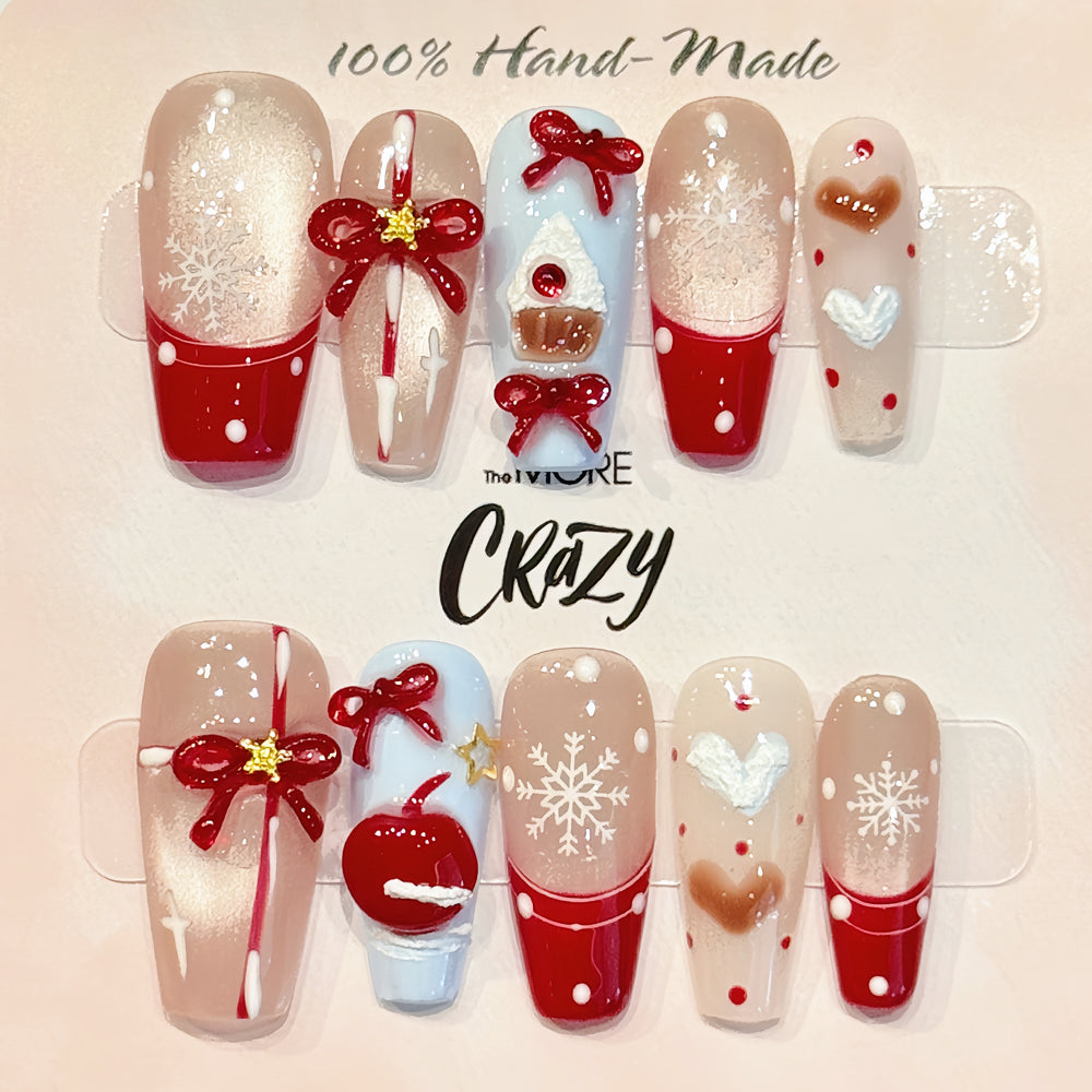 TheMore Crazy 100% Handcrafted Premium Press-On Nails [N041]