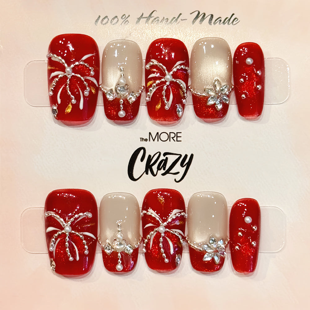 TheMore Crazy 100% Handcrafted Premium Press-On Nails [N044]