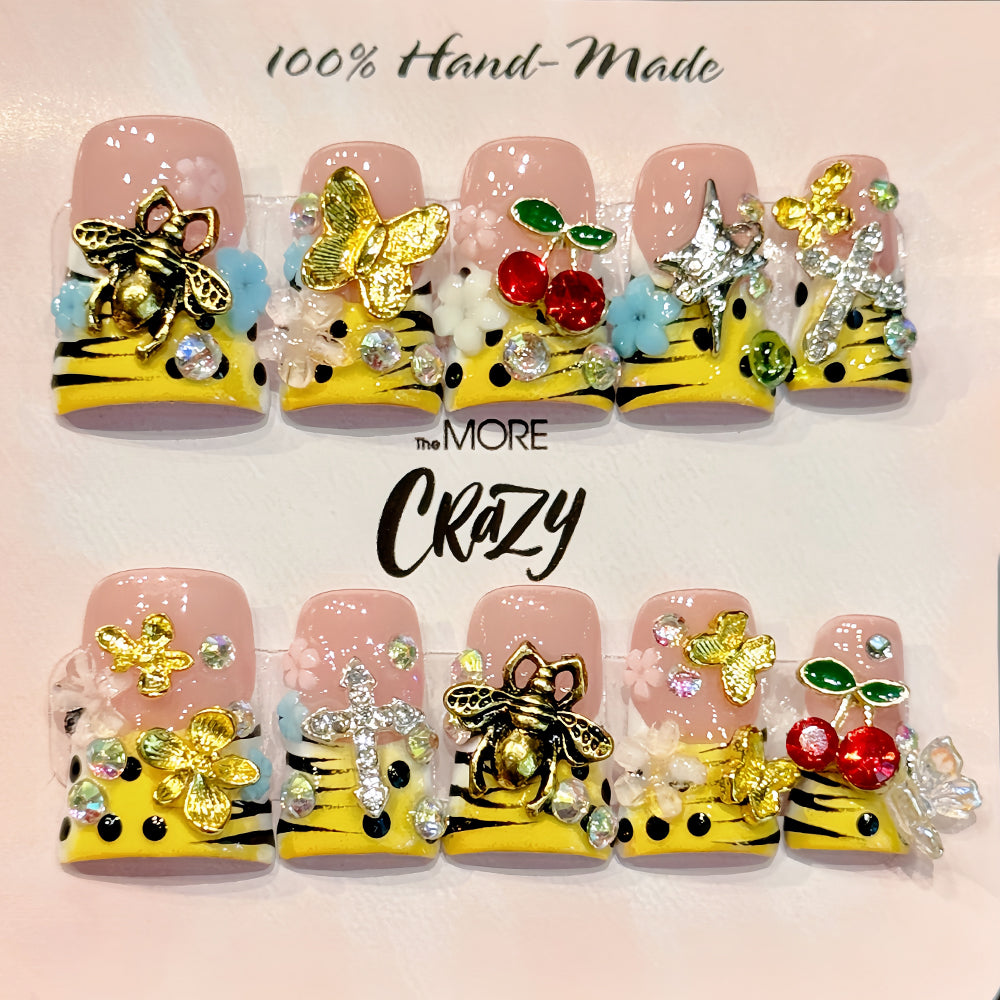 TheMore Crazy 100% Handcrafted Premium Press-On Nails [N054]