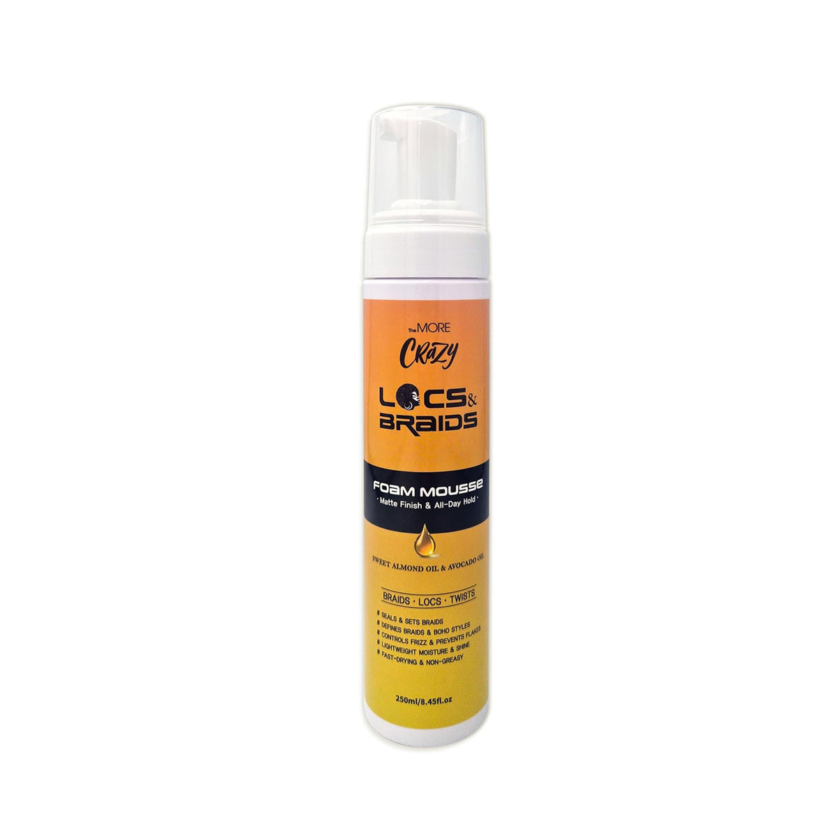 TheMore Crazy Locs & Braids Foam Mousse 8.45 fl oz /250 mL